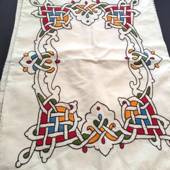 Pair (2) of Needlepoint Embroidery Celtic Knots Hand-made Pillow Case Living - Picture 6 of 8